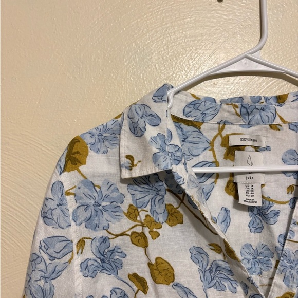 Joie Blue and Gold Floral Button Down Shirt - Picture 5 of 7